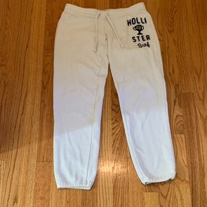 White hollister Sweatpants LABOR DAY SALE